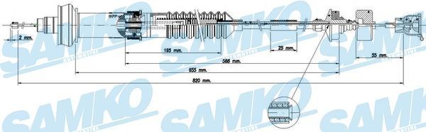 SAMKO C0153C Clutch Cable 9646323580