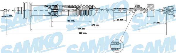 SAMKO C0155C Clutch Cable 96 527 594 80