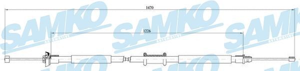 SAMKO C0197B Fiat GRANDE PUNTO 2018 Brake cable