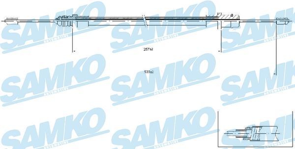 SAMKO C0212B Hand brake cable 1472 957 080