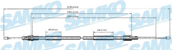 SAMKO 2115/1316mm, Disc Brake Cable, parking brake C0621B buy