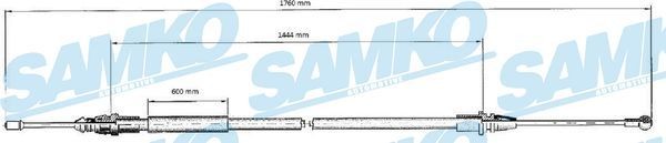 Nissan TEANA Hand brake cable SAMKO C0707B cheap