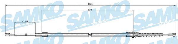 SAMKO C1444B Hand brake cable 6R0.609.721C
