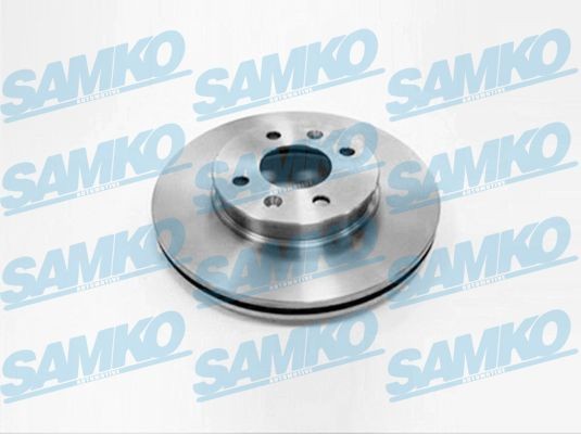 SAMKO 256x22mm, 4, internally vented Ø: 256mm, Num. of holes: 4, Brake Disc Thickness: 22mm Brake rotor K2014V buy