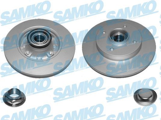 SAMKO 249x9mm, 4, solid, Coated Ø: 249mm, Num. of holes: 4, Brake Disc Thickness: 9mm Brake rotor O1052PRCA buy