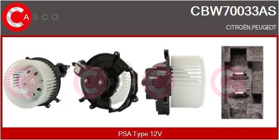 CASCO for left-hand drive vehicles Voltage: 12V Blower motor CBW70033AS buy