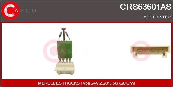 CASCO CRS63601AS Blower motor resistor A001 821 69 60