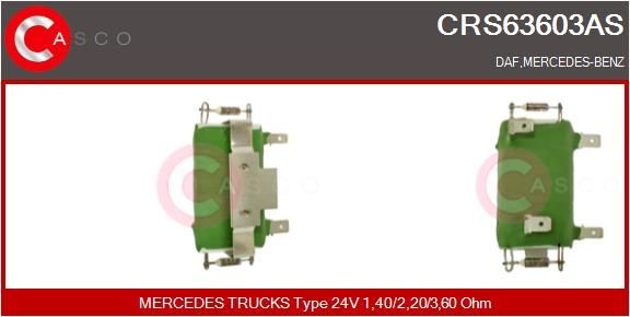 CASCO CRS63603AS Blower motor resistor A001 821 7860