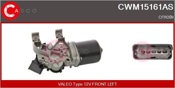 CASCO CWM15161AS Wiper motor 12V, Front, for left-hand drive vehicles