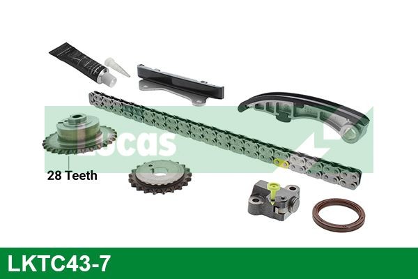 Timing chain set LUCAS with gaskets/seals, with gear, Simplex - LKTC43-7