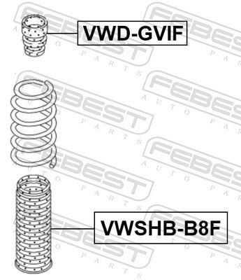 FEBEST Protective Cap / Bellow, shock absorber VWSHB-B8F