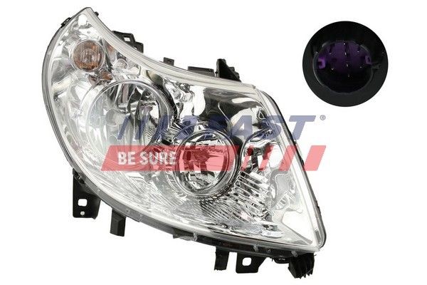 FAST FT85790 Headlight Right, H7/H1, with electric motor