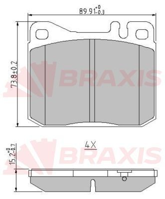 BRAXIS AA0635 Brake pad set A001420782067