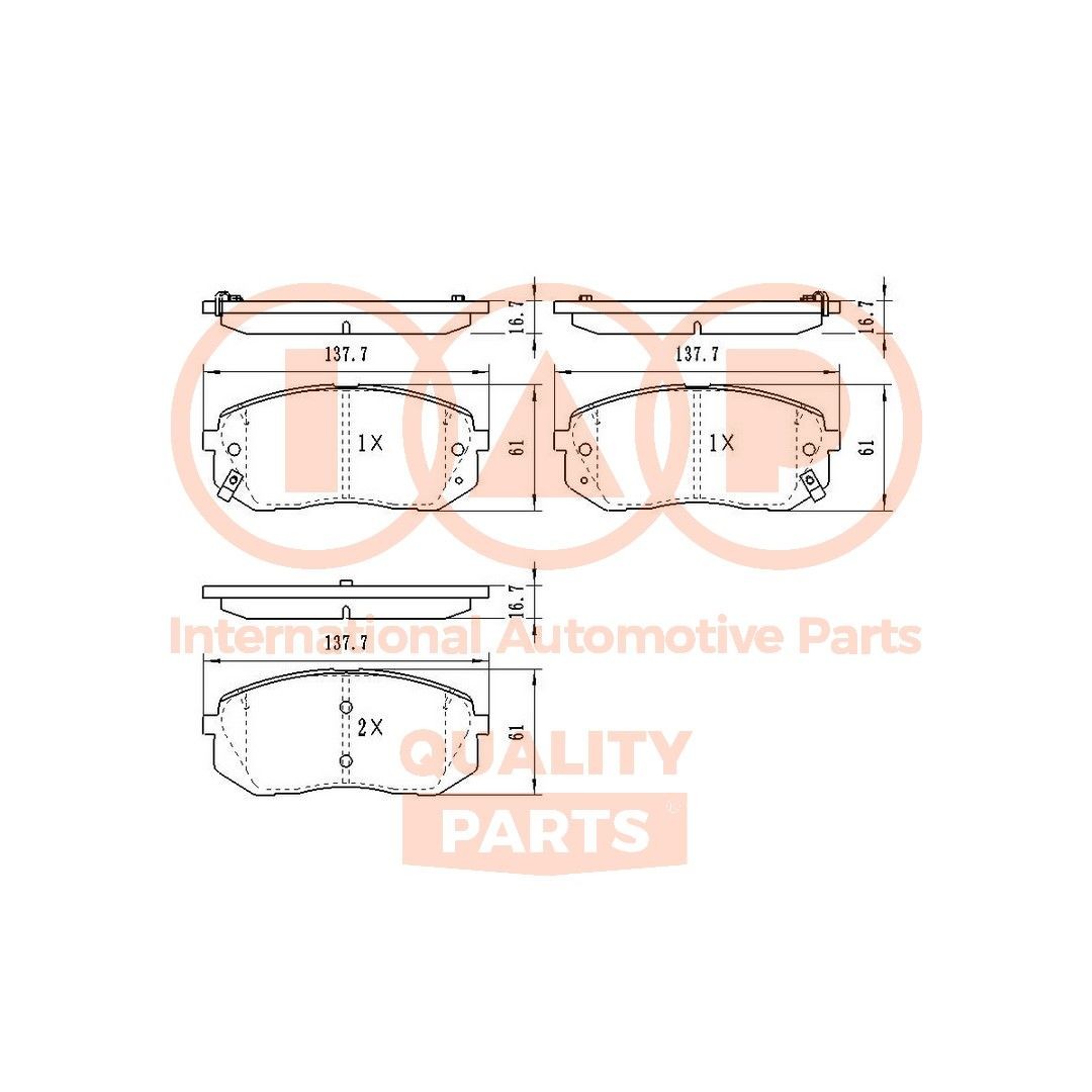 Great value for money - IAP QUALITY PARTS Brake pad set 704-07180
