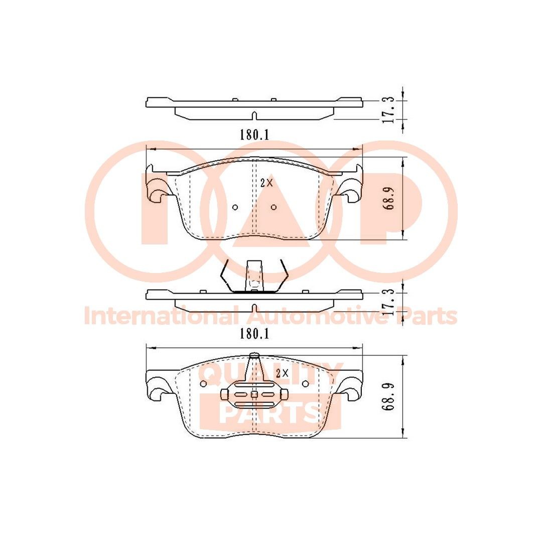 Great value for money - IAP QUALITY PARTS Brake pad set 704-17230