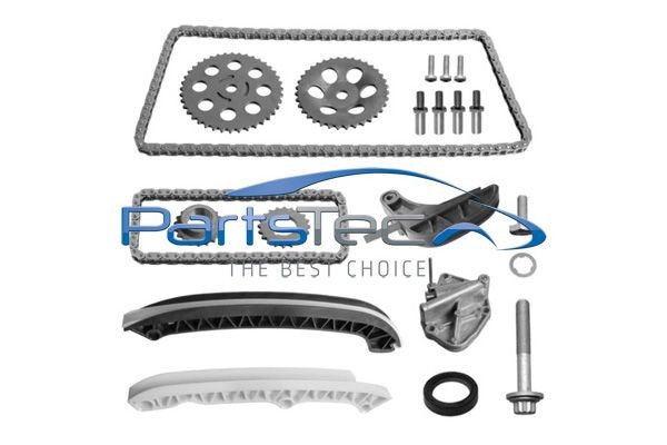 PTA114-0228 PartsTec Timing chain set VW with crankshaft gear, with camshaft gear, with crankshaft seal, with bolts/screws, Simplex, Closed chain