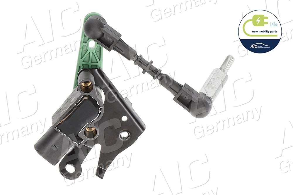 Control headlight range adjustment AIC Front Axle Left, with holding frame, with coupling rod - 57769