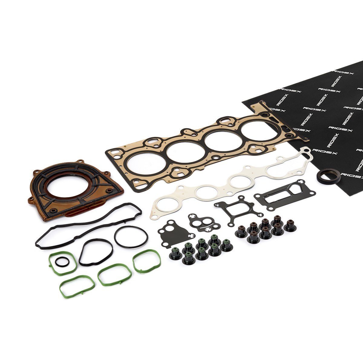 560F0189 RIDEX Complete engine gasket set NISSAN with crankshaft seal, with valve stem seals, without valve cover gasket, with integrated shaft seal