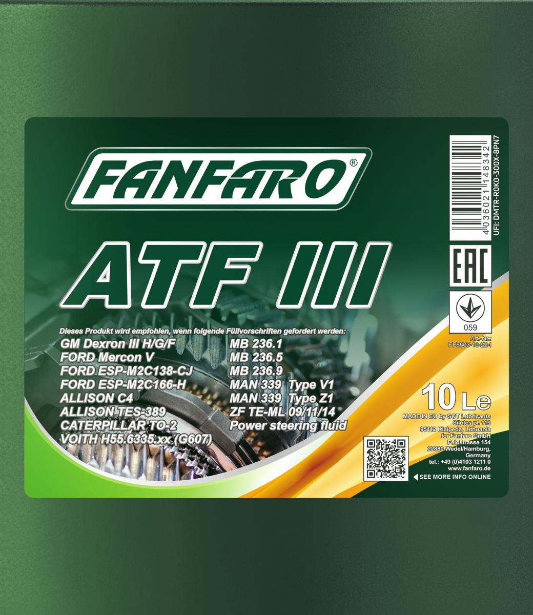 1 Liter FANFARO Automatikgetriebeöl ATF Universal Full Synthetic