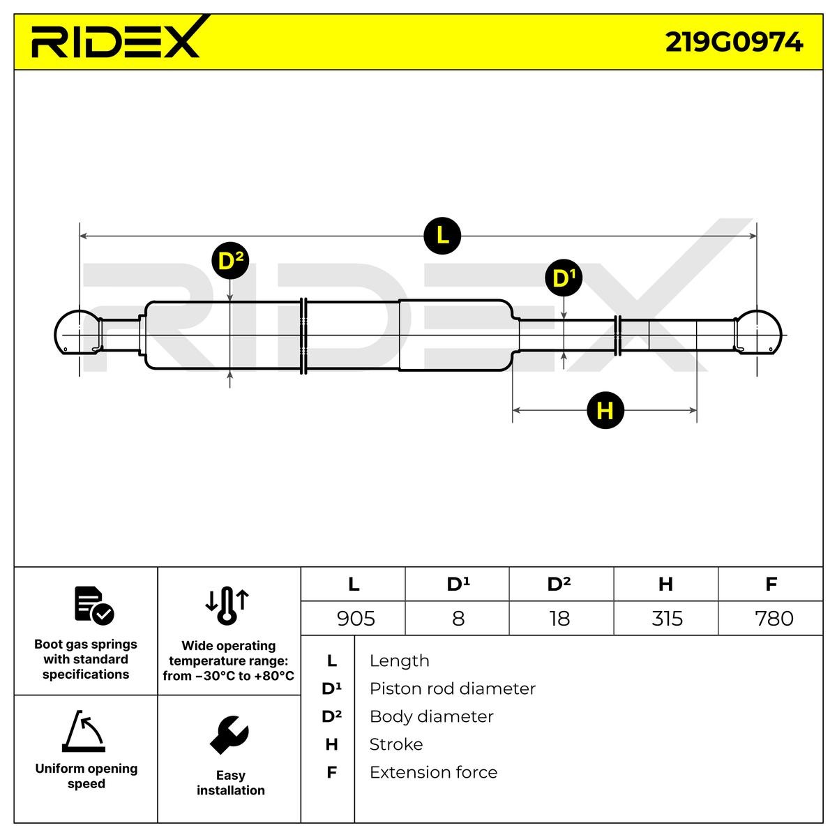 RIDEX Boot struts 219G0974 buy online