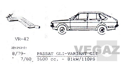 VEGAZ VR-42 Exhaust pipes VW Passat Variant Typ 33