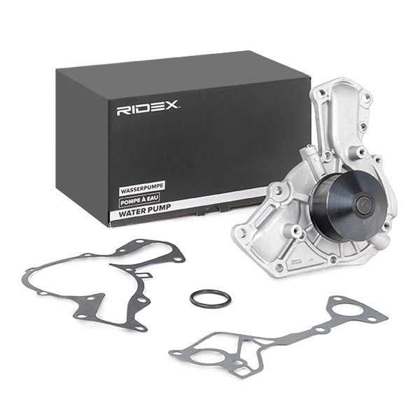 RIDEX 1260W0443 Water pump Cast Aluminium, with gaskets/seals, with seal ring, Metal
