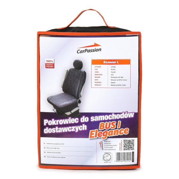 CARPASSION BUS I Elegance 30112 Car seat cover graphite, Polyester, Front