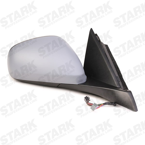 STARK SKOM-1040889 Door mirror Right, primed, Complete Mirror, Convex, for electric mirror adjustment, Electronically foldable, Heatable, with thermo sensor, Blue-tinted