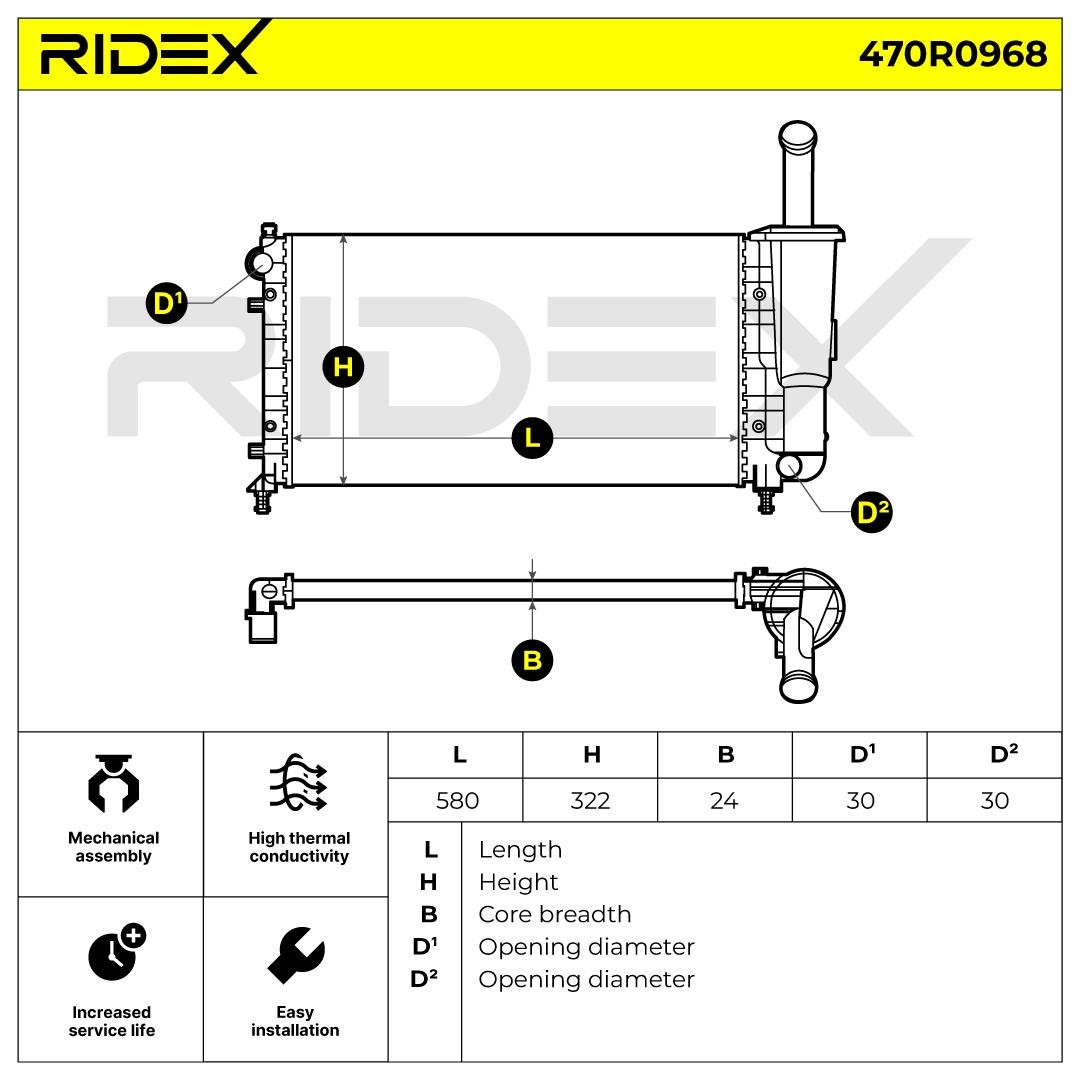 RIDEX Radiators 470R0968 buy online