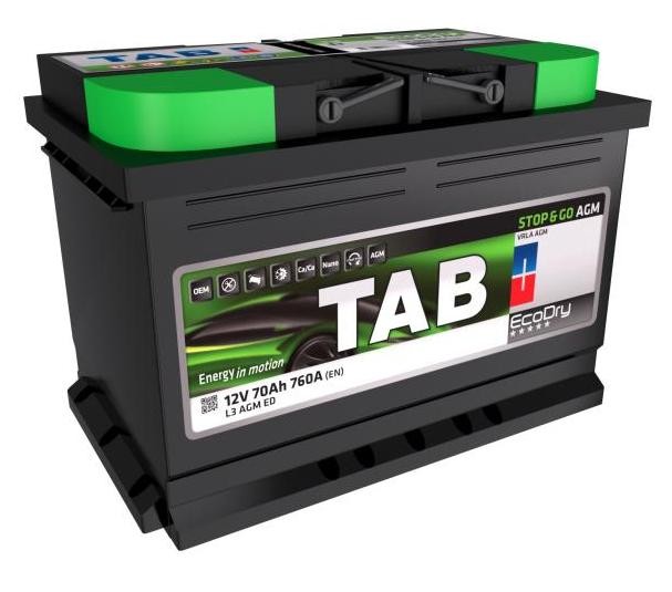  Tab Start Stop Agm Ag70 Batterie Voitures, 12 V 70Ah 760 Amps  (En)