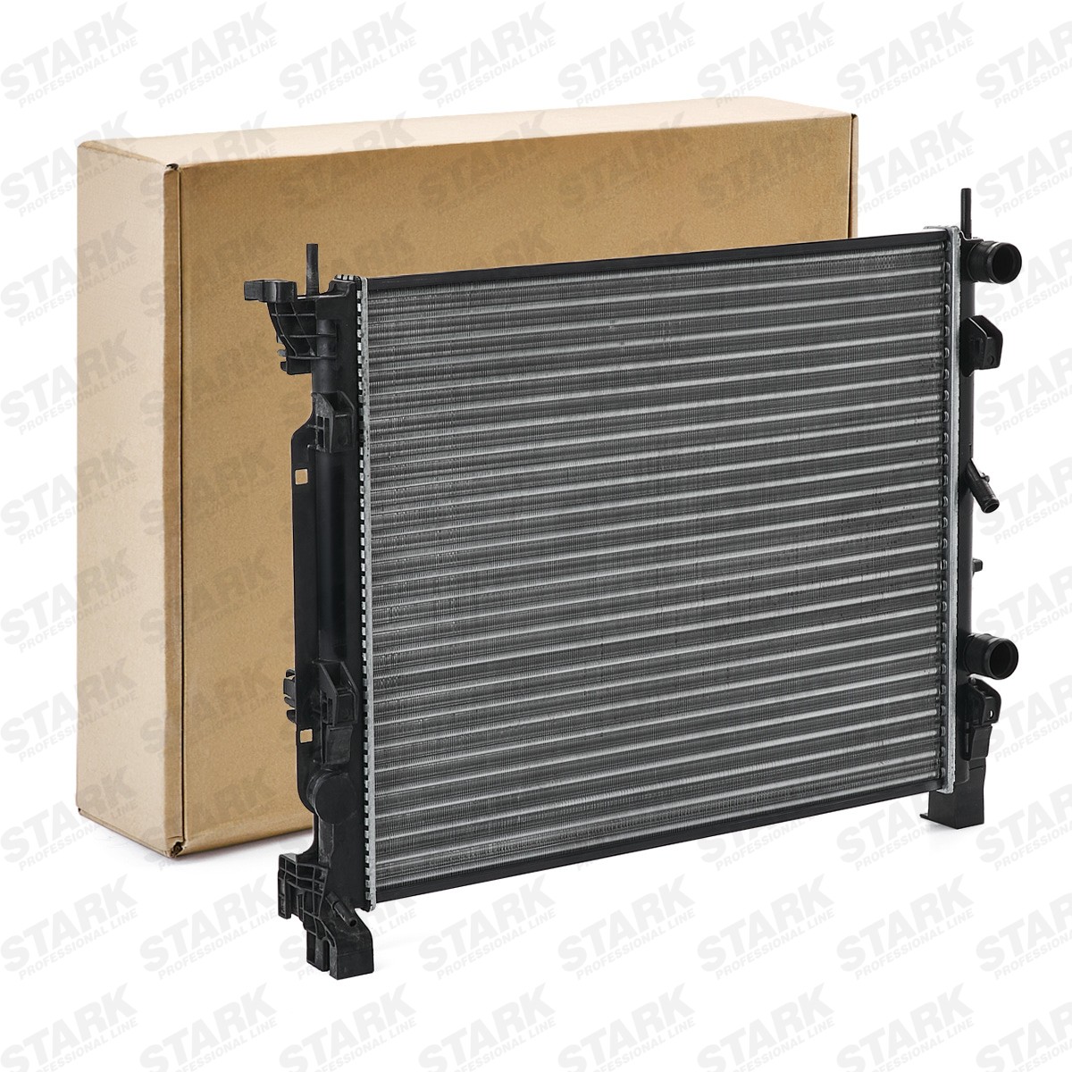 STARK SKRD-0121294 Engine radiator Aluminium, for vehicles with air conditioning, for manual transmission, Brazed cooling fins