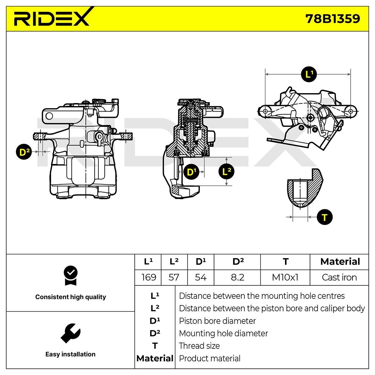 Brake caliper 78B1359 from RIDEX