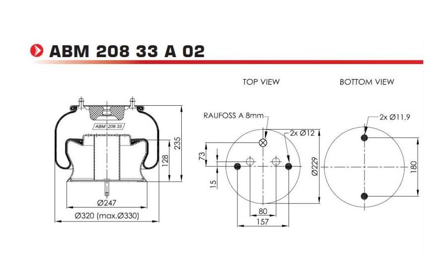 NEOTEC ABM20833A02 Boot, air suspension 1386199