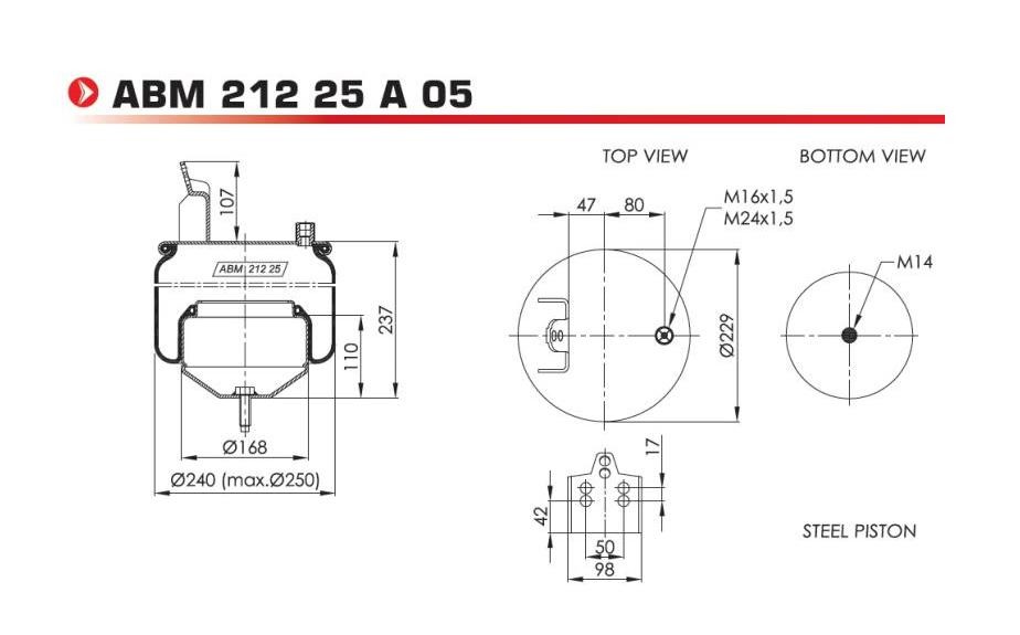NEOTEC ABM21225A05 Federbalg, Luftfederung für VOLVO FH 12 LKW in Original Qualität