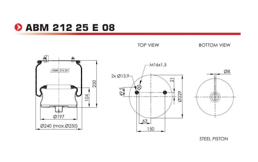 NEOTEC ABM21225E08 Boot, air suspension