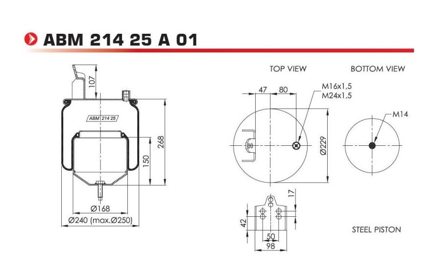 NEOTEC ABM21425A01 Federbalg, Luftfederung für VOLVO FM 12 LKW in Original Qualität