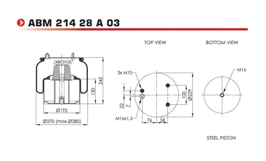 NEOTEC ABM21428A03 Federbalg, Luftfederung für DAF F 1100 LKW in Original Qualität