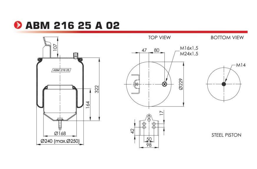 NEOTEC ABM21625A02 Federbalg, Luftfederung für VOLVO FMX II LKW in Original Qualität