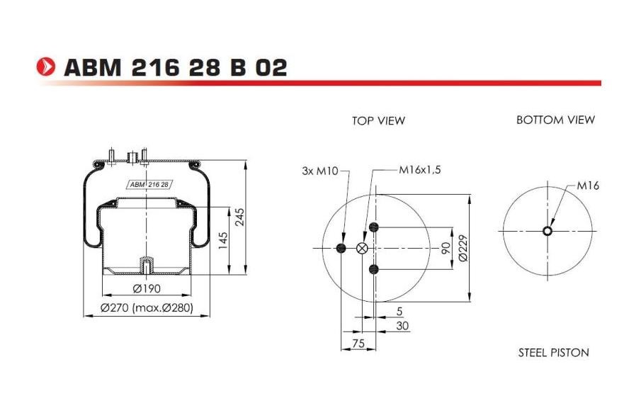 NEOTEC ABM21628B02 Federbalg, Luftfederung für DAF 95 LKW in Original Qualität