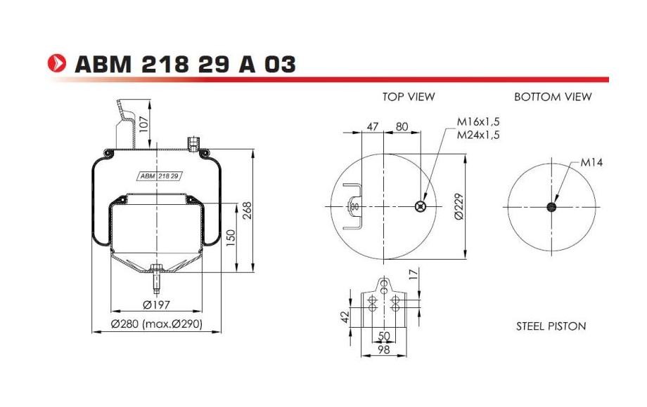 NEOTEC ABM21829A Federbalg, Luftfederung für VOLVO FH LKW in Original Qualität