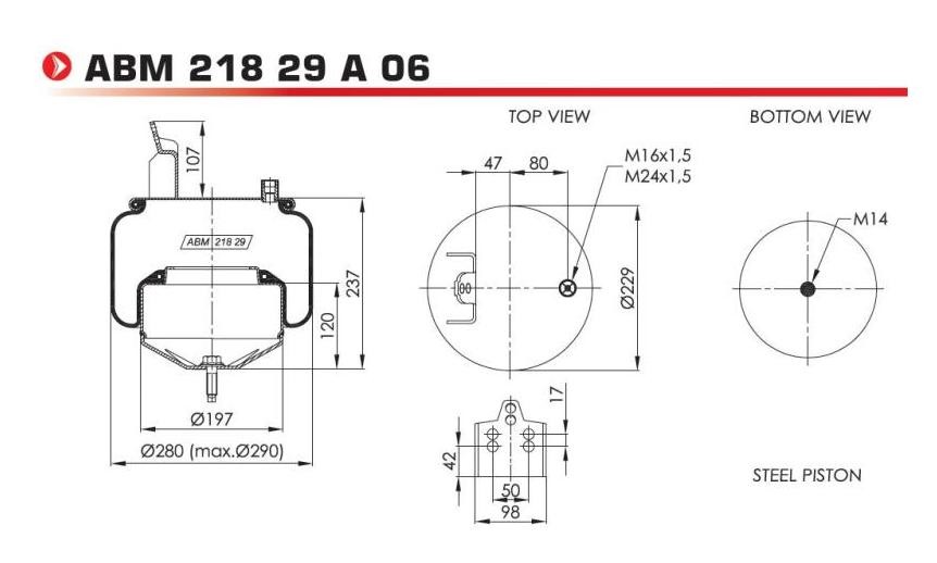 NEOTEC ABM21829A06 Federbalg, Luftfederung für VOLVO FH LKW in Original Qualität