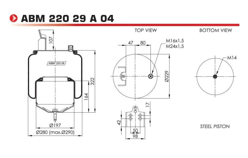 NEOTEC ABM22029A04 Air Spring, suspension 20.375.226