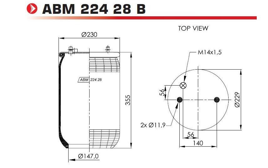 ABM22428B NEOTEC Federbalg, Luftfederung VOLVO FMX II