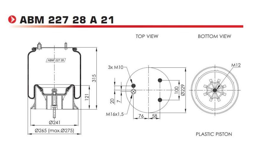 NEOTEC ABM22728A21 Boot, air suspension 1698 436