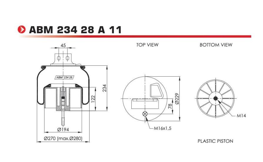 NEOTEC ABM23428A11 Federbalg, Luftfederung für IVECO EuroTech MT LKW in Original Qualität