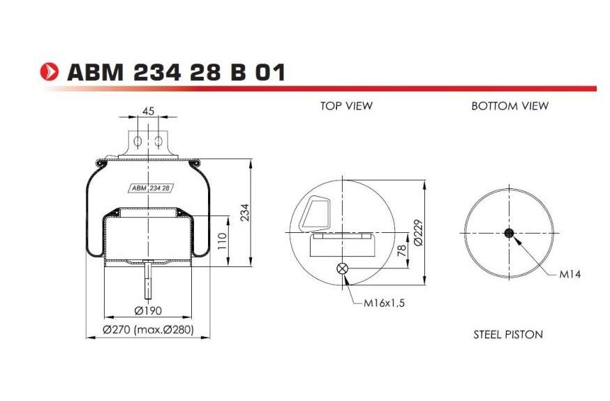NEOTEC ABM23428B01 Federbalg, Luftfederung für IVECO Stralis LKW in Original Qualität