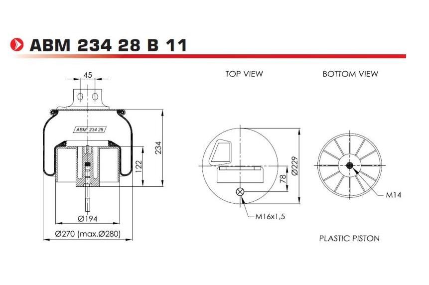 NEOTEC ABM23428B11 Federbalg, Luftfederung für IVECO Stralis LKW in Original Qualität