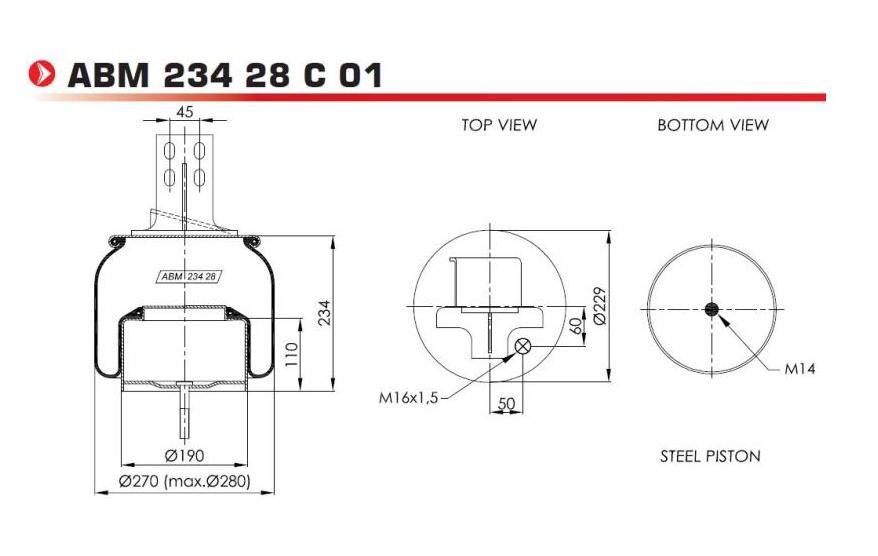 NEOTEC ABM23428C01 Federbalg, Luftfederung für IVECO S-WAY LKW in Original Qualität