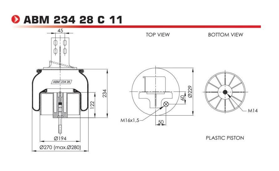 NEOTEC ABM23428C11 Federbalg, Luftfederung für IVECO EuroTech MT LKW in Original Qualität