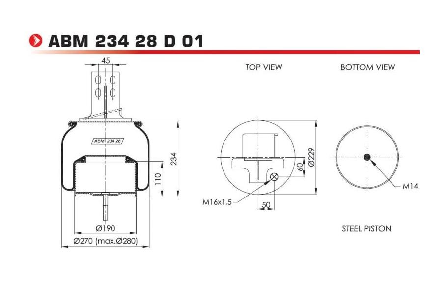 NEOTEC ABM23428D01 Federbalg, Luftfederung für IVECO Stralis LKW in Original Qualität